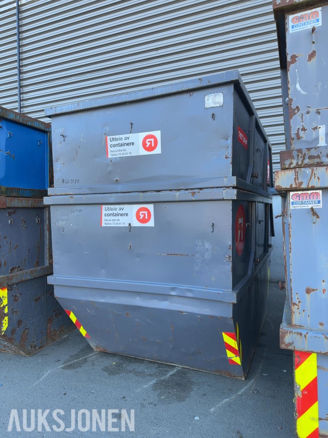 2x 10m3 avfallscontainer / Liftcontainer