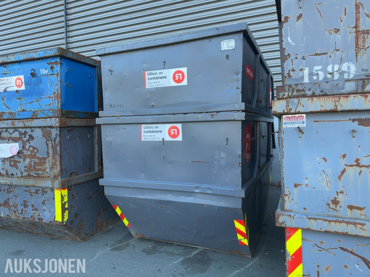 2x 10m3 avfallscontainer / Liftcontainer