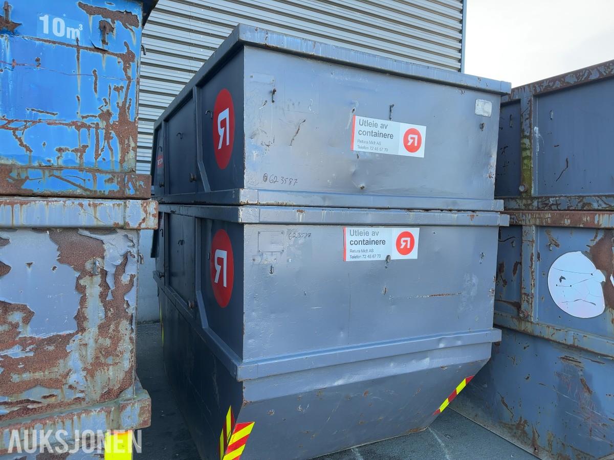 2x 10m3 avfallscontainer / Liftcontainer