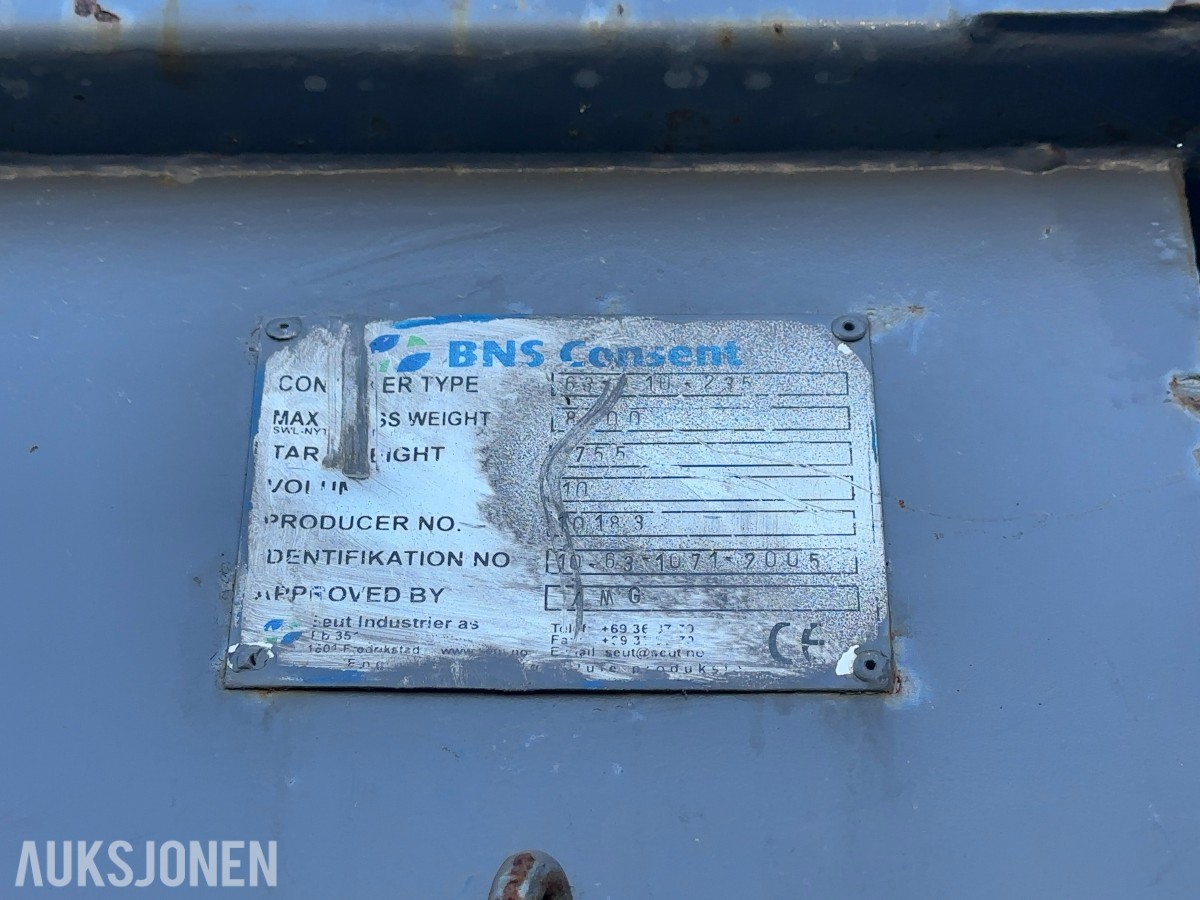 2x 10m3 avfallscontainer / Liftcontainer