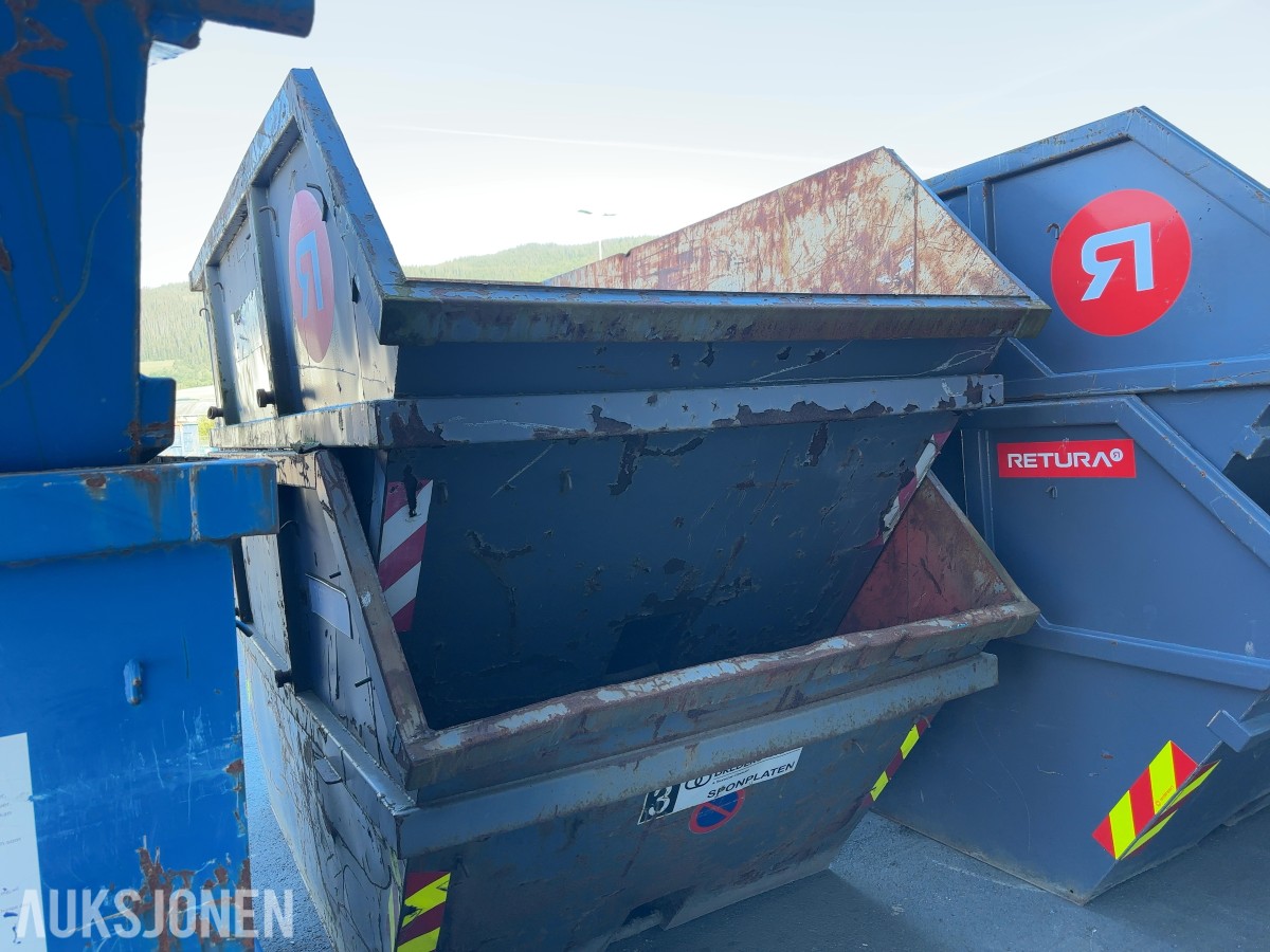2 stk. 10 m³ avfallscontainer / Liftcontainer