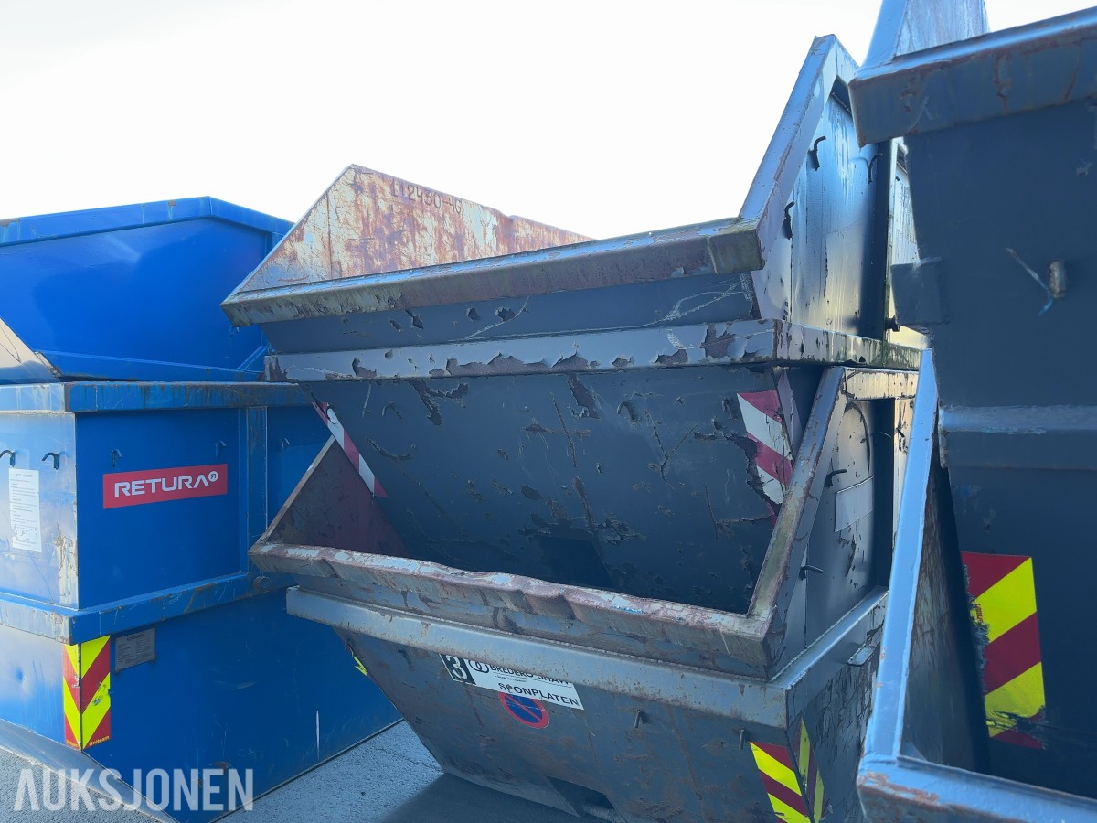 2 stk. 10 m³ avfallscontainer / Liftcontainer