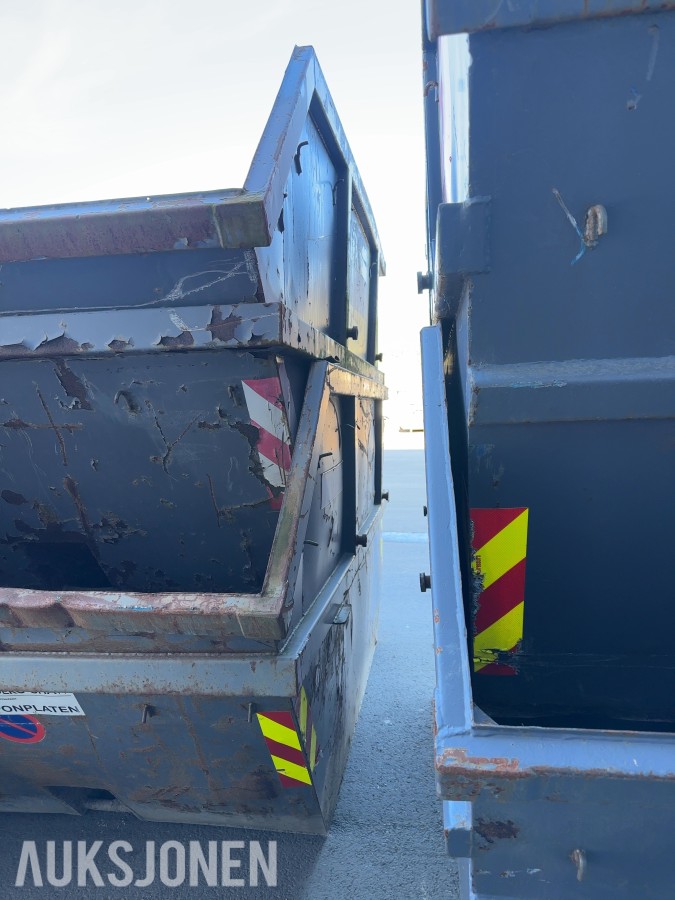 2 stk. 10 m³ avfallscontainer / Liftcontainer
