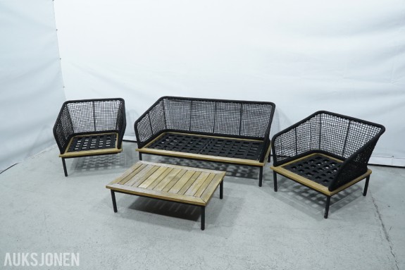 Venture Home Andorra loungegruppe - sofa, 2 lenestoler og sofabord