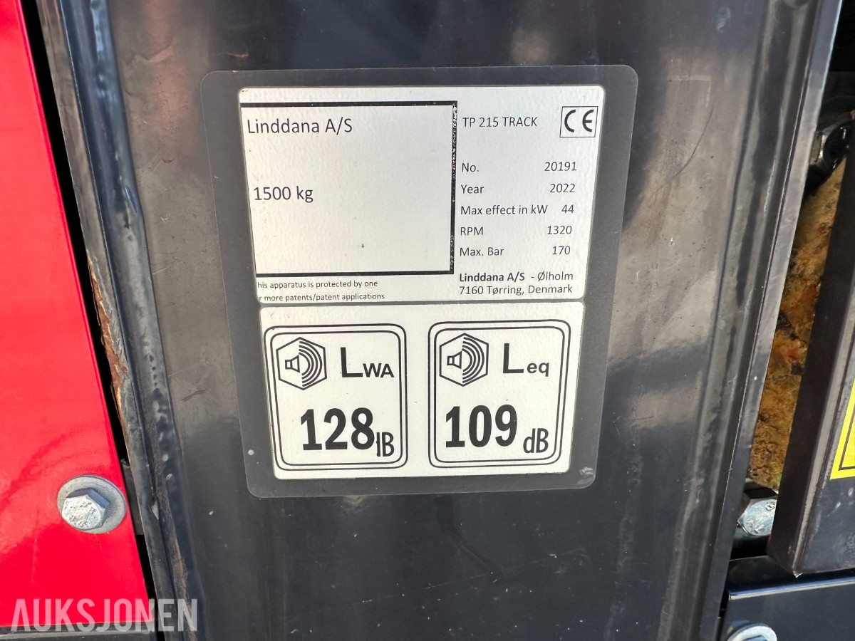 Linddana TP 215 Track Flishugger, 169 t, fjernkontroll, belter