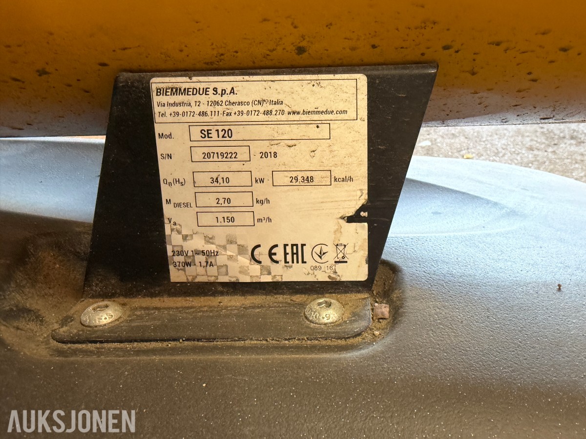 2018 Biemmedue SE 120 dieselkanon, byggtørker