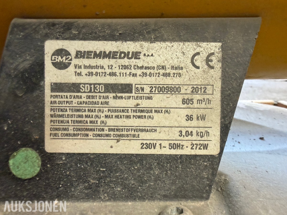 2012 Biemmedue SD 130 dieselkanon, byggtørker