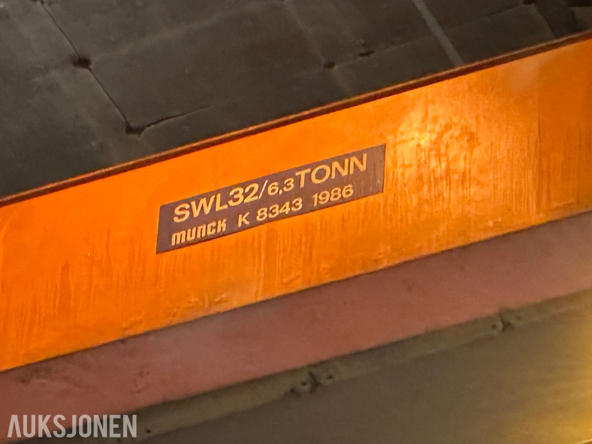 Munck Traverskran | SWL 32/6,3 tonn | Ca. 21 m spenn