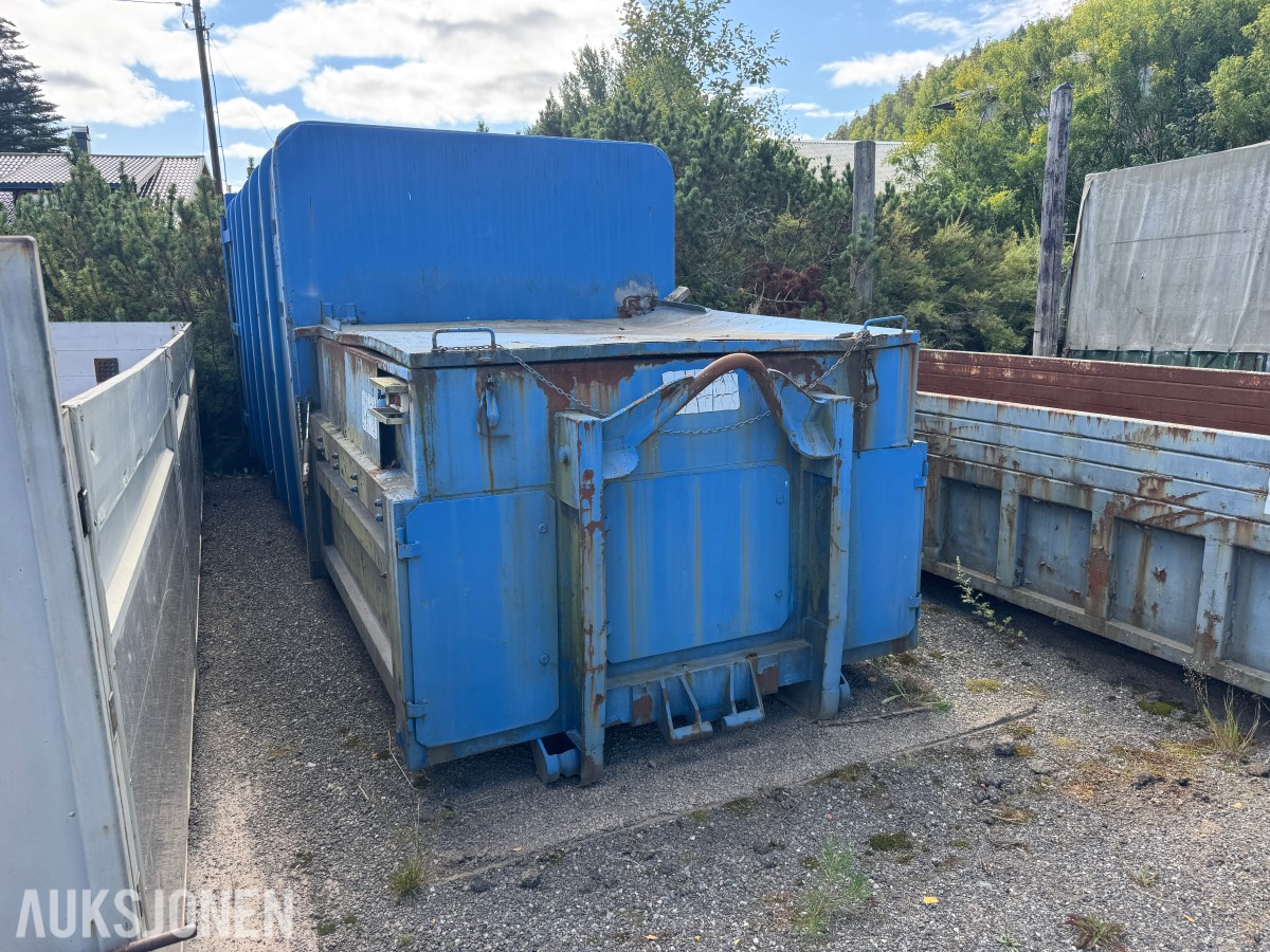 1990 Husmann krokcontainer med komprimator – reparasjonsobjekt