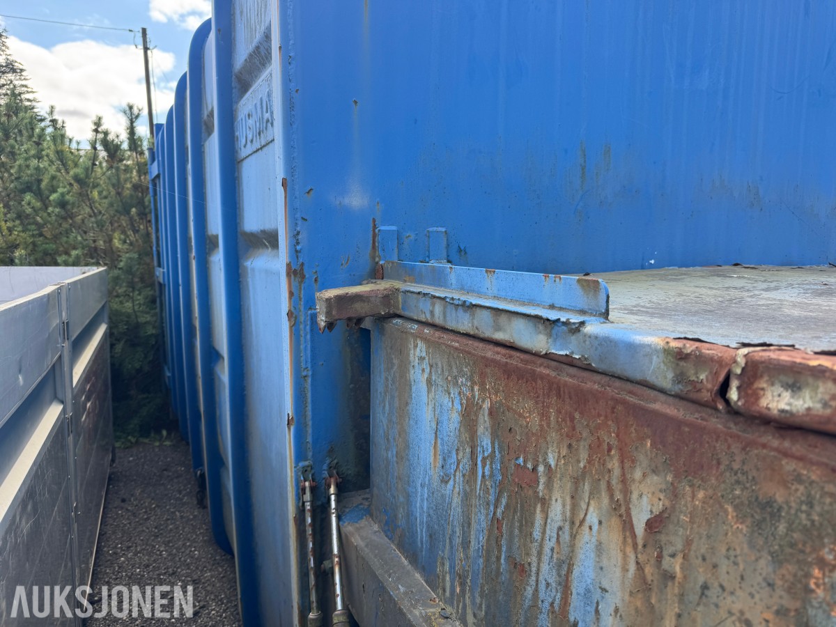 1990 Husmann krokcontainer med komprimator – reparasjonsobjekt