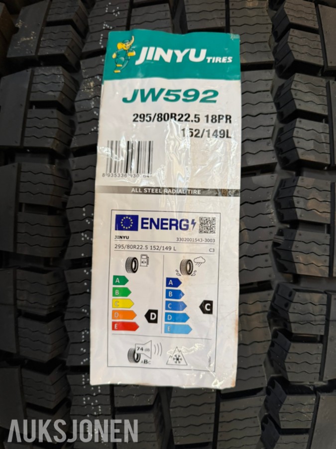 8 stk nye Jinyu JW592 drivhjul – 295/80R22.5 – 18PR – 152/149L