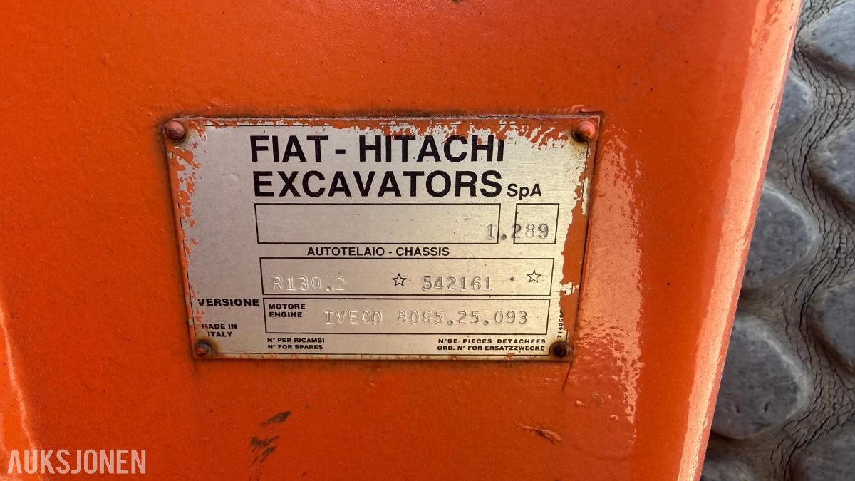 1995 Fiat-Hitachi FR130.2 hjullaster m/ Gjerstad frontskuff - 9 256 timer