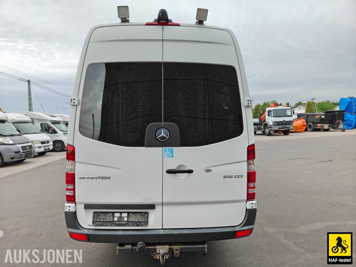 2018 Mercedes-Benz Sprinter 516 CDI 163HK 17-SETER RAMPE HENGERFESTE KAMERA VARMER