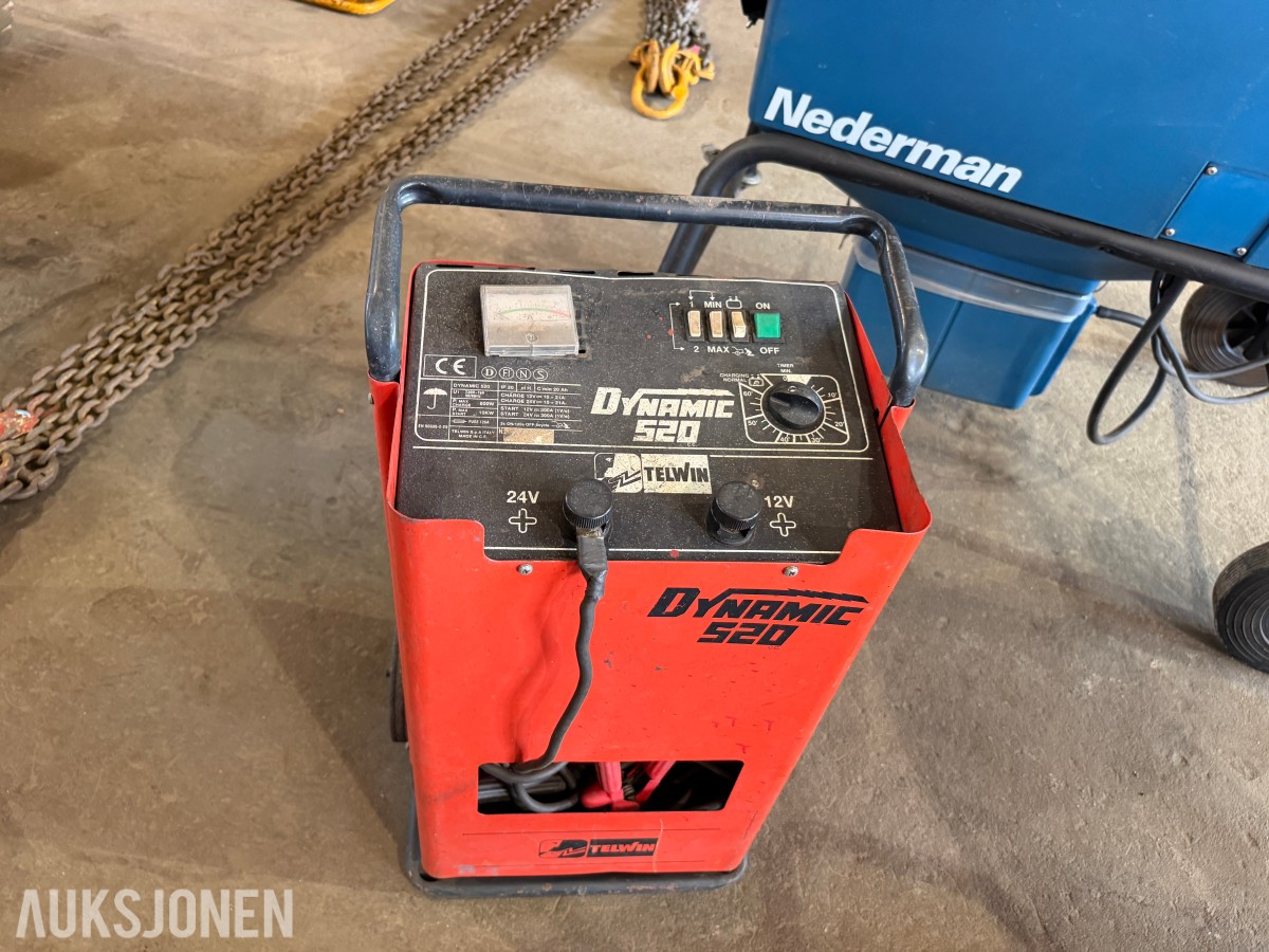 Telwin Dynamic 520 batterilader med starthjelp – 12/24 V