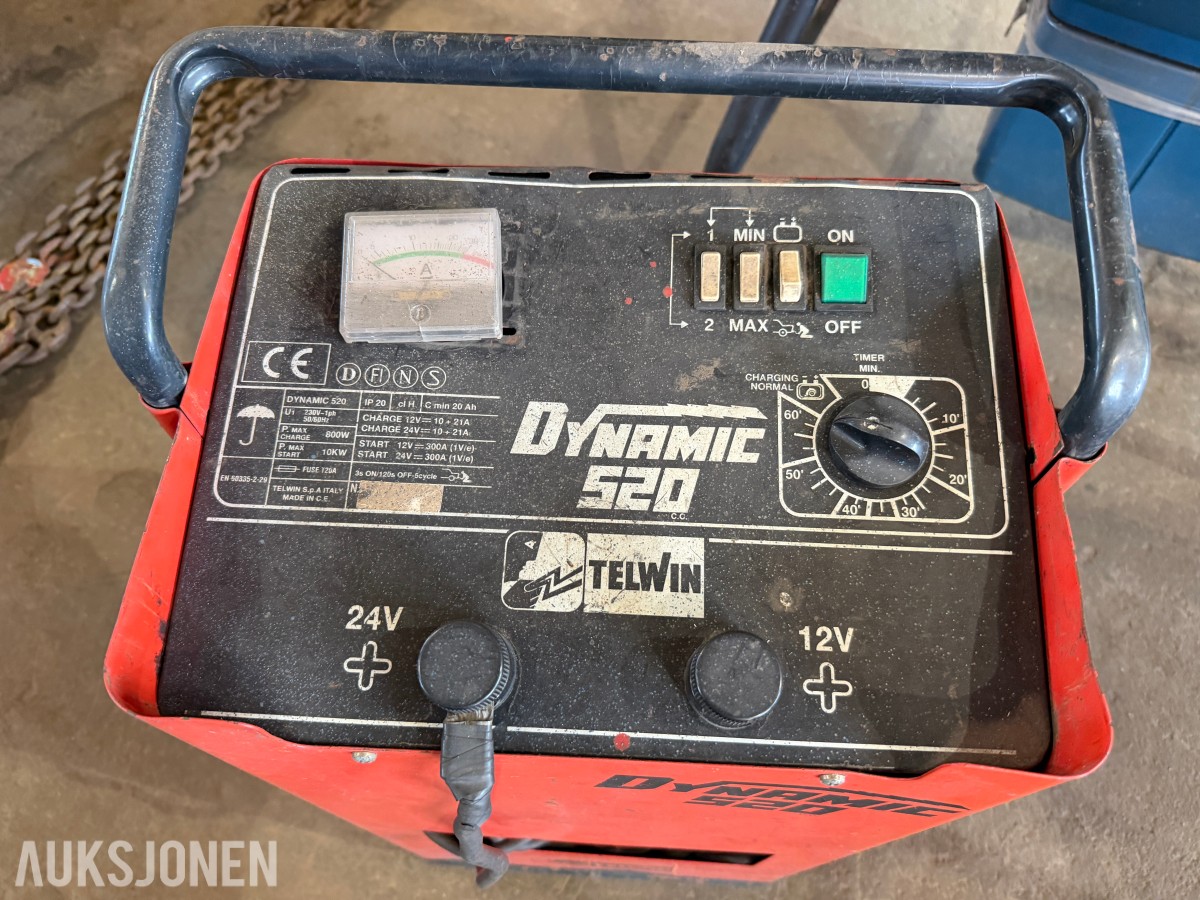 Telwin Dynamic 520 batterilader med starthjelp – 12/24 V