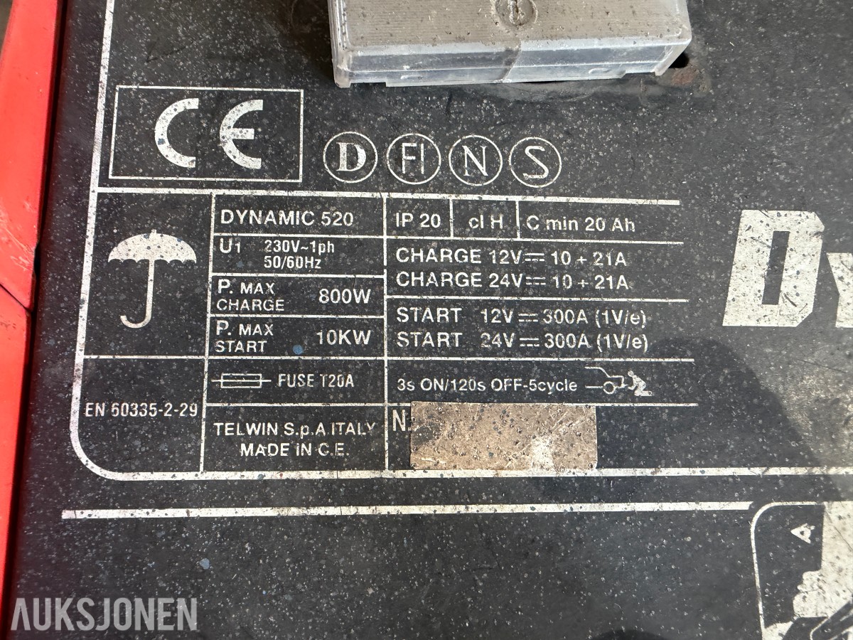 Telwin Dynamic 520 batterilader med starthjelp – 12/24 V