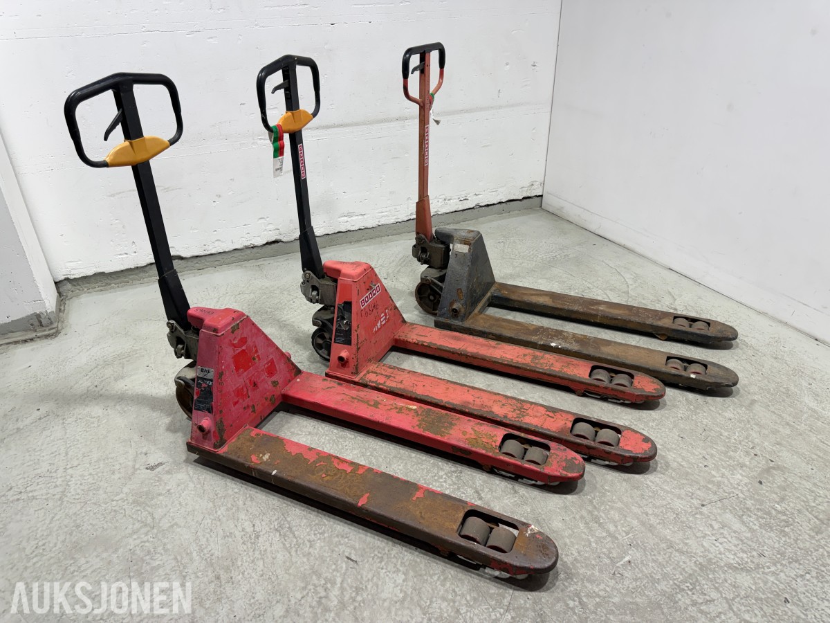 3 stk. jekketralle/palletraller