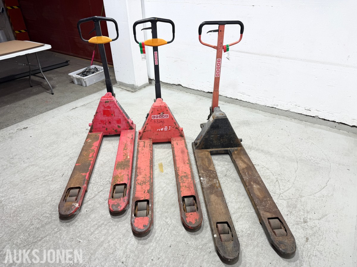 3 stk. jekketralle/palletraller