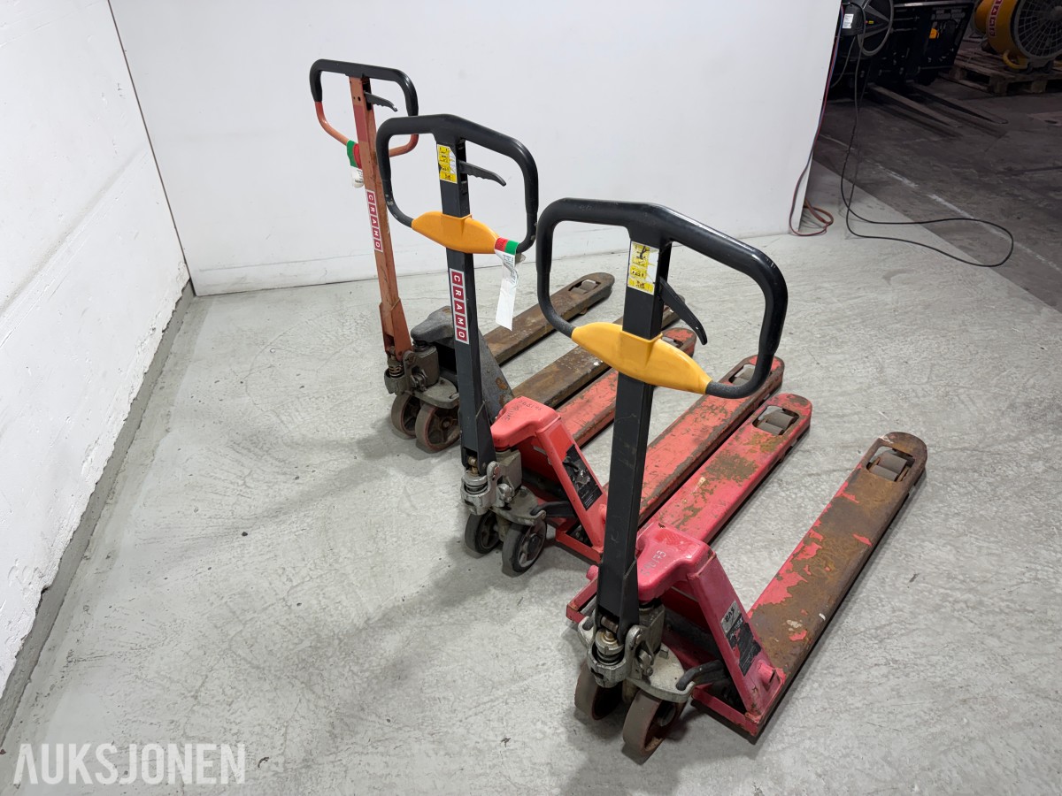 3 stk. jekketralle/palletraller