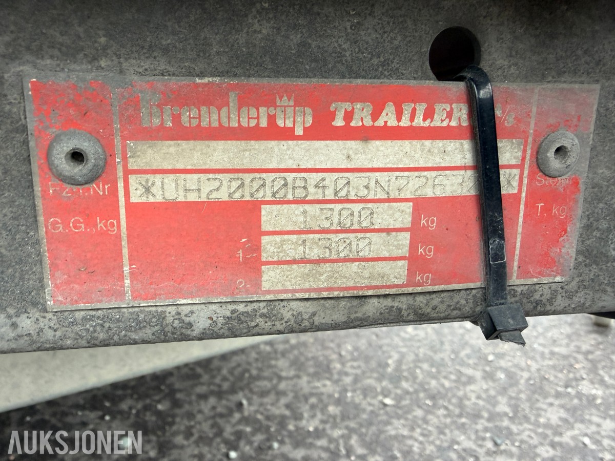 2003 Brenderup 2300S tilhenger med 945kg nyttelast