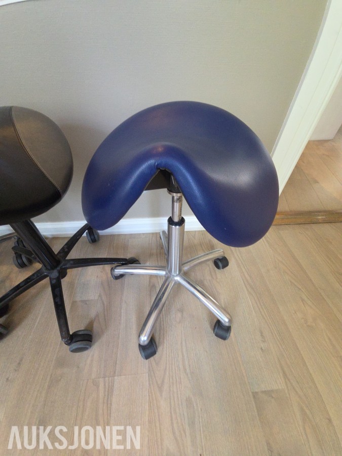 4 stk Salli ergonomiske sadelstoler / arbeidsstoler på hjul