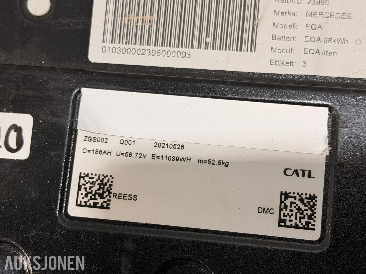 Mercedes-Benz EQA CATL høyvolts batterimodul 11,039 kWh