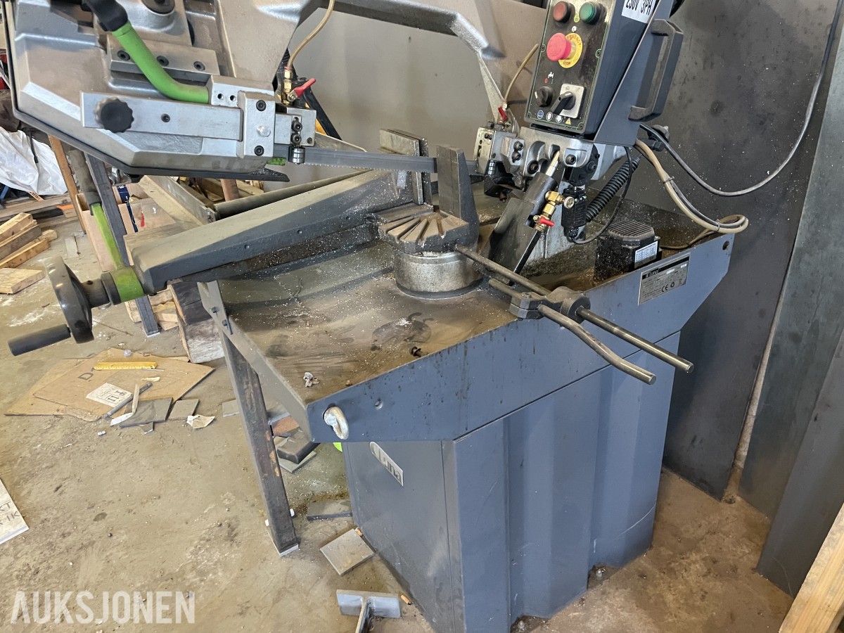 Verkstedpakke med Luna båndsag, Ridgid rørbøyer, båndsliper og arbeidsbord