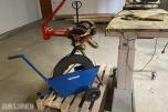 Verkstedpakke med Luna båndsag, Ridgid rørbøyer, båndsliper og arbeidsbord