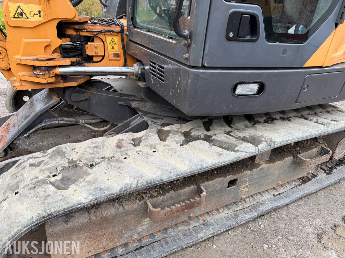 2016 Case CX80 C Beltegraver, 4072 t, Steelwrist X12, skjær og 2 skuffer
