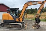 2016 Case CX80 C Beltegraver, 4072 t, Steelwrist X12, skjær og 2 skuffer
