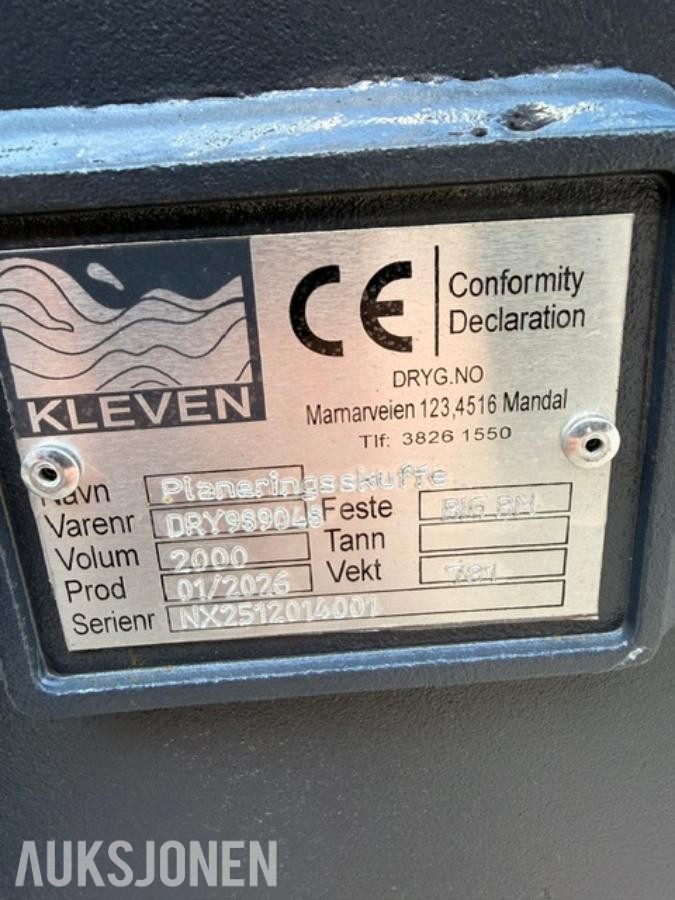 Kleven Planeringsskuffe 2000L (Store BM)