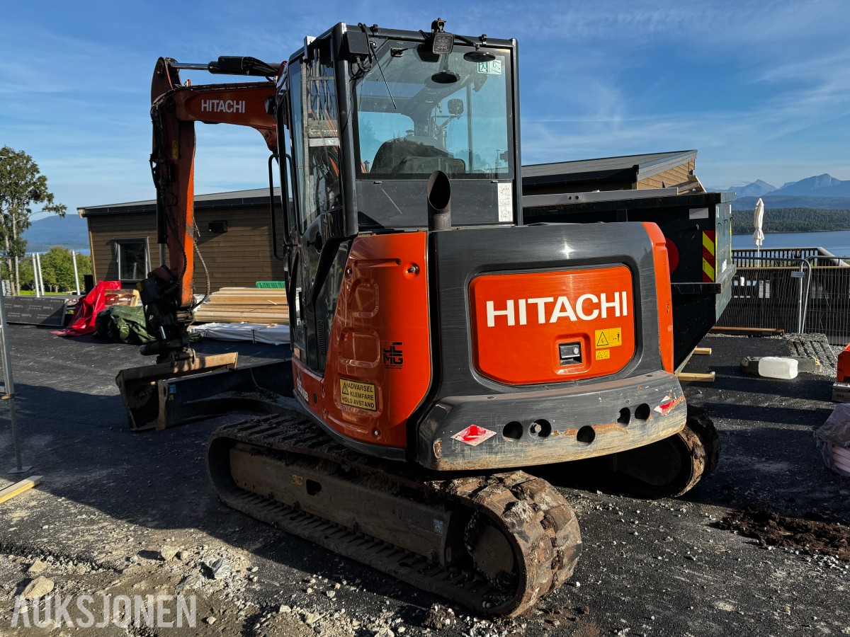 2021 Hitachi ZX65USB-6 CLR minigraver 6 tonn - Sentralsmøring - Tiltrotator - Pussskuffe - Graveskuffe - Sertifisert