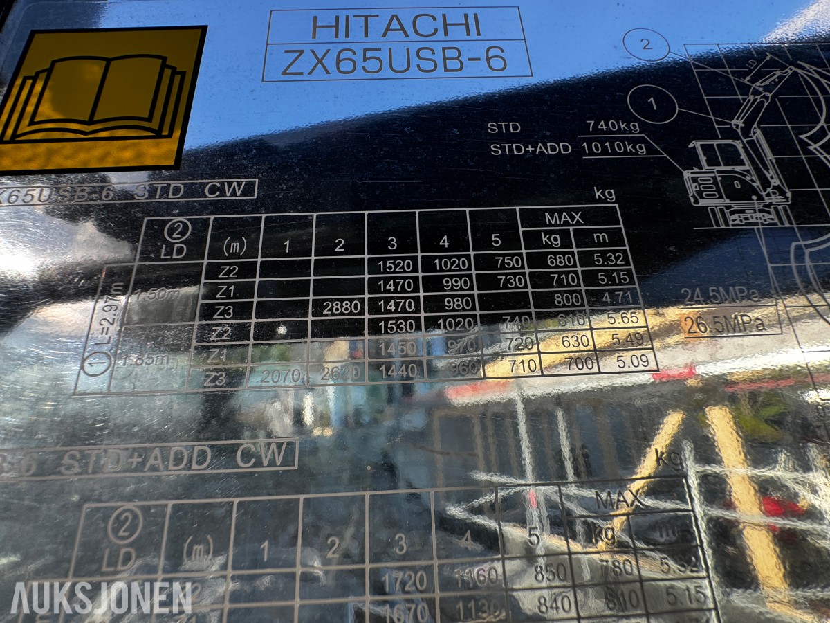 2021 Hitachi ZX65USB-6 CLR minigraver 6 tonn - Sentralsmøring - Tiltrotator - Pussskuffe - Graveskuffe - Sertifisert