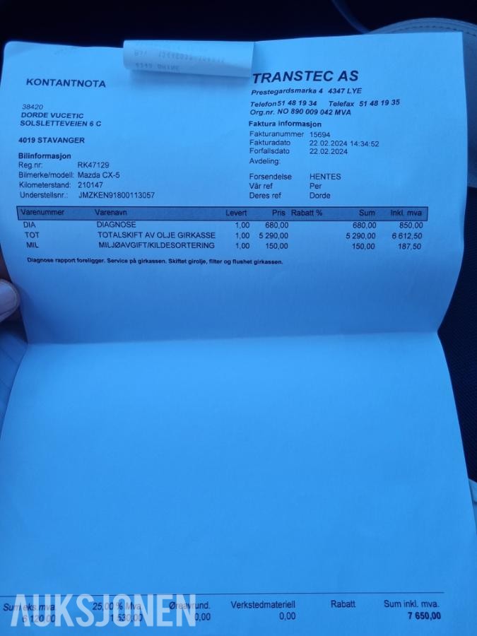 2012 Mazda CX-5 2.2 Diesel 150hk 4WD Automat, Ryggekamera, Hengerfeste