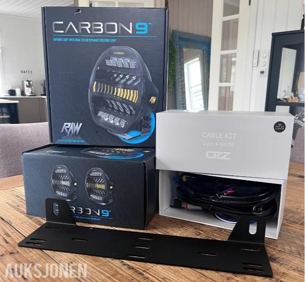 Raw Carbon 9'' LED ekstralys, 2 stk