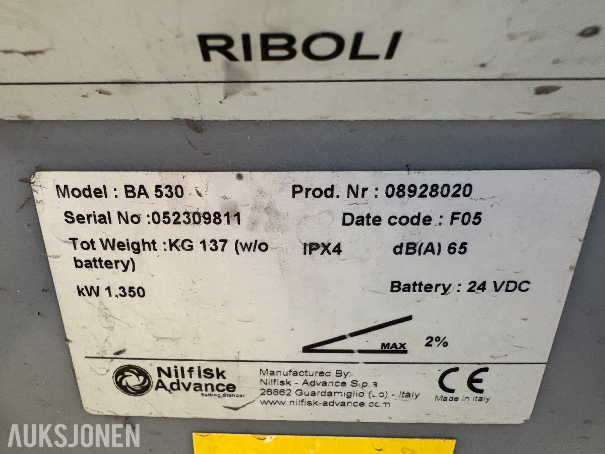 nilfisk ba530 gulvvaskemaskin