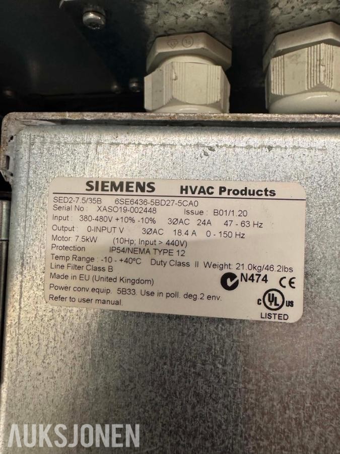 Siemens SED2-7.5\35 frekvensomformere - ingen minstepris