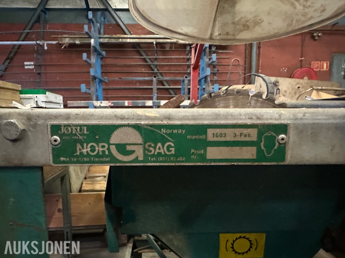 Nor/gjerde Sag Modell 1603 | 3-fas bordsag | Avtrekkshette