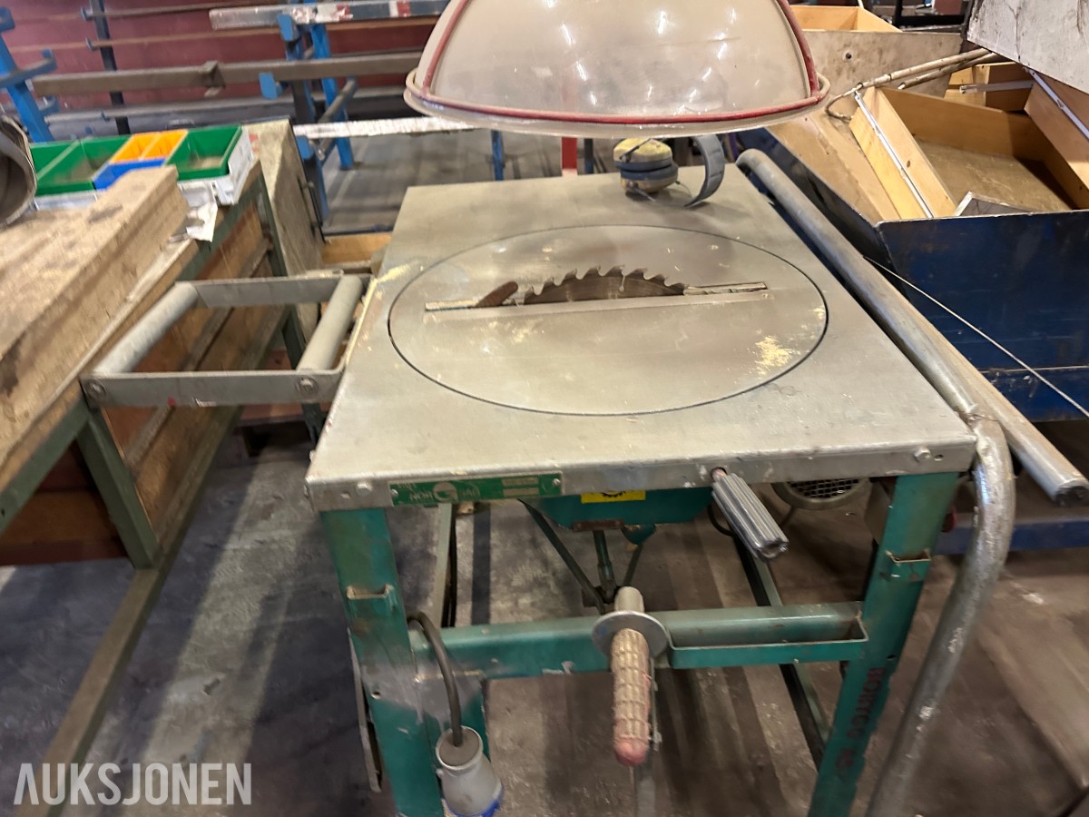 Nor/gjerde Sag Modell 1603 | 3-fas bordsag | Avtrekkshette