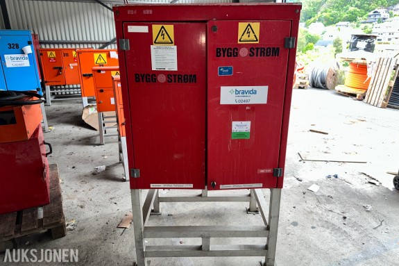 Bygg-Strøm byggestrømskap 400 V / 125 A – med stativ