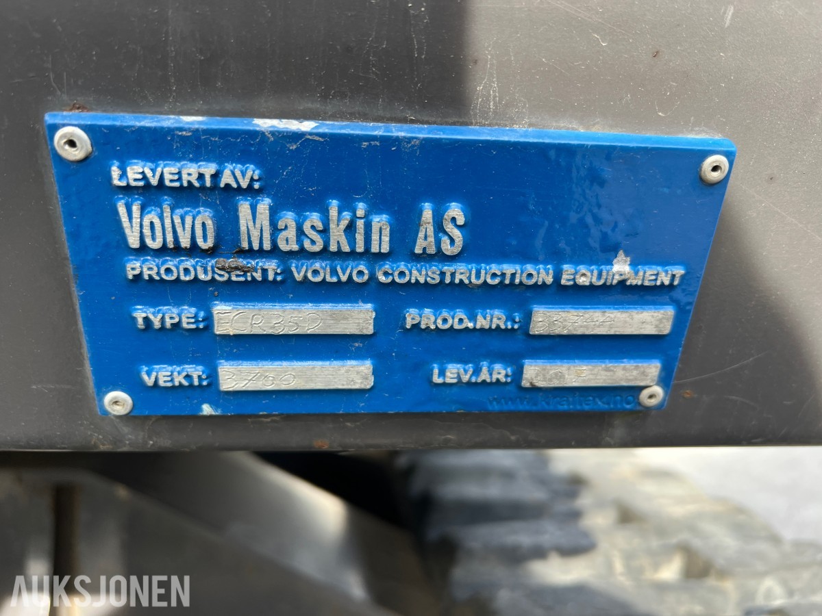 2017 Volvo ECR35D minigraver med 3 skuffer