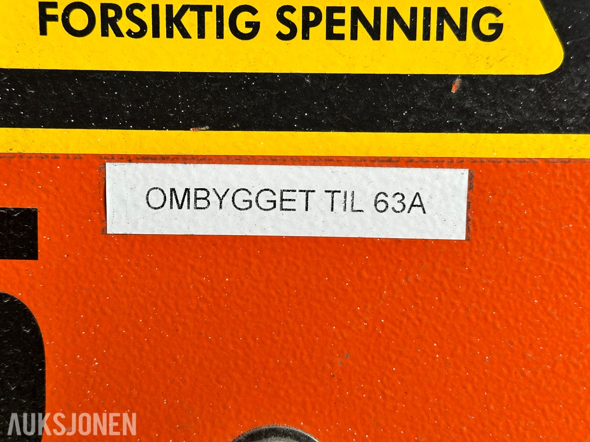 Satema byggestrømskap 400V – ombygget til 63A – med stativ