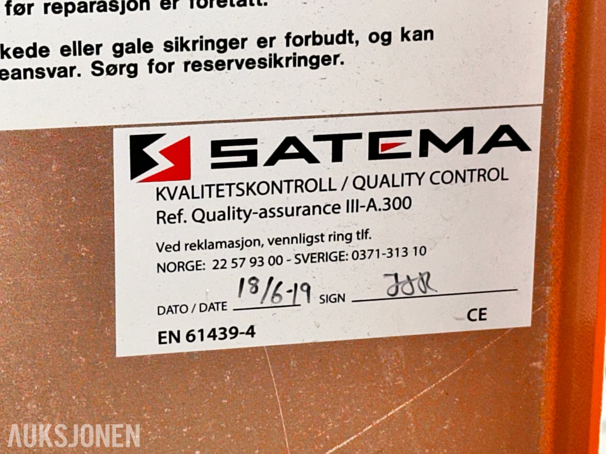 2019 Satema FS 250A 400V fordelingsskap – TN-S – 00803-R