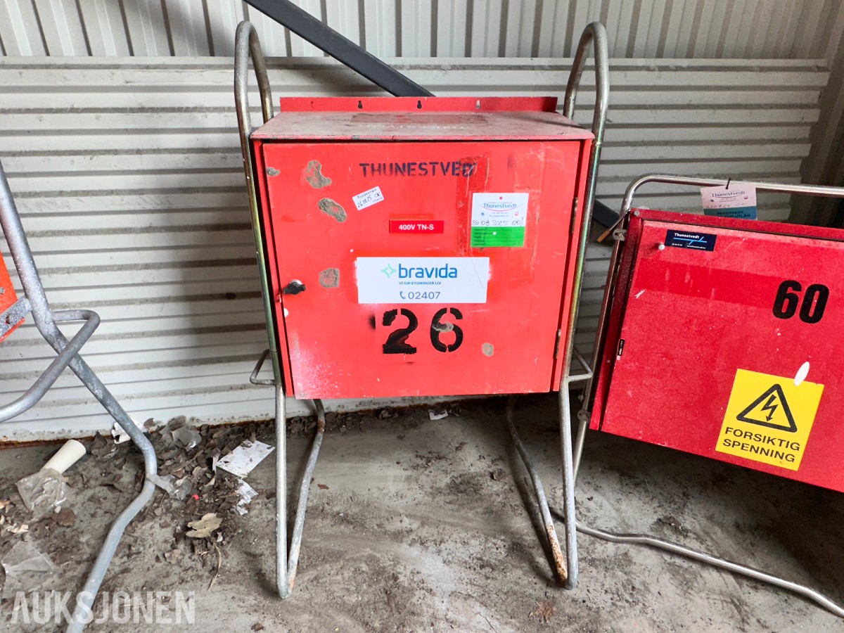 4 stk byggestrømskap / fordelingsskap – 230 V og 400 V