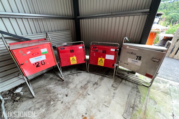 4 stk byggestrømskap / fordelingsskap – 230 V og 400 V