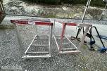 2 stk rullebukker / materialstativer i aluminium – selges samlet