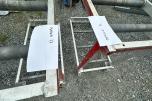 2 stk rullebukker / materialstativer i aluminium – selges samlet