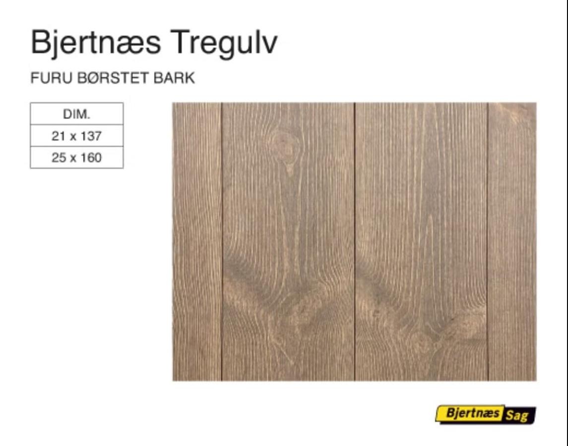 Bjertnæs heltregulv 25x160 Bark ca 30 m2