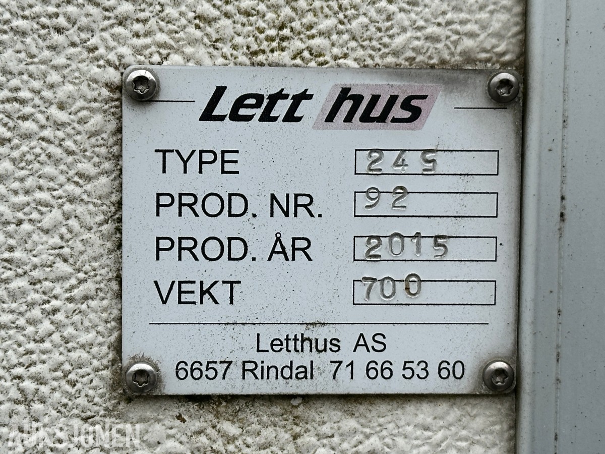 2015 Letthus på tilhenger med innredning - 700 kg