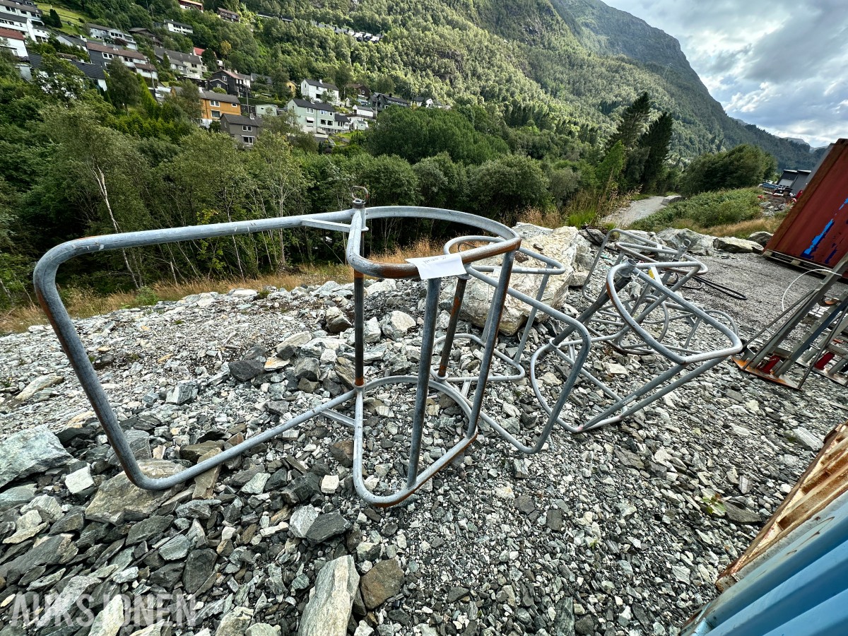 5 stk. galvaniserte løfte-/materialkurver – ulike størrelser